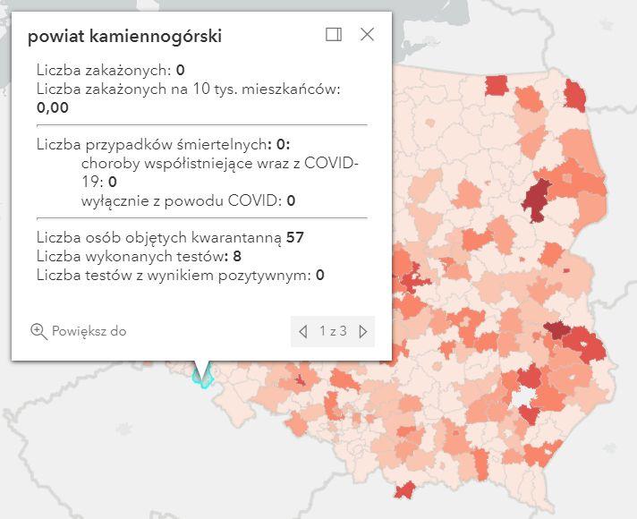 Koronawirus - statystyka - powiat kamiennogórski - 12.9.2021. 