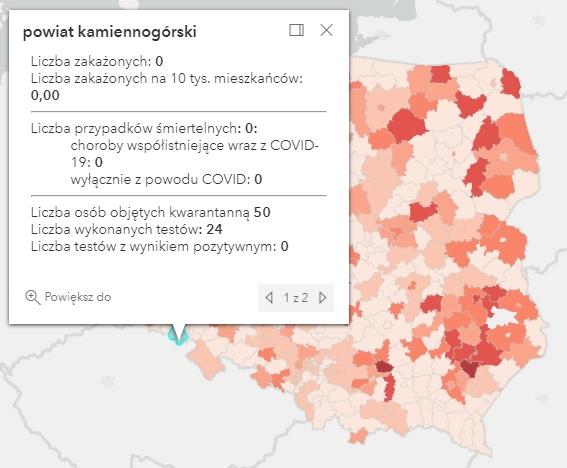 Koronawirus - statystyka - powiat kamiennogórski - 10.9.2021. 