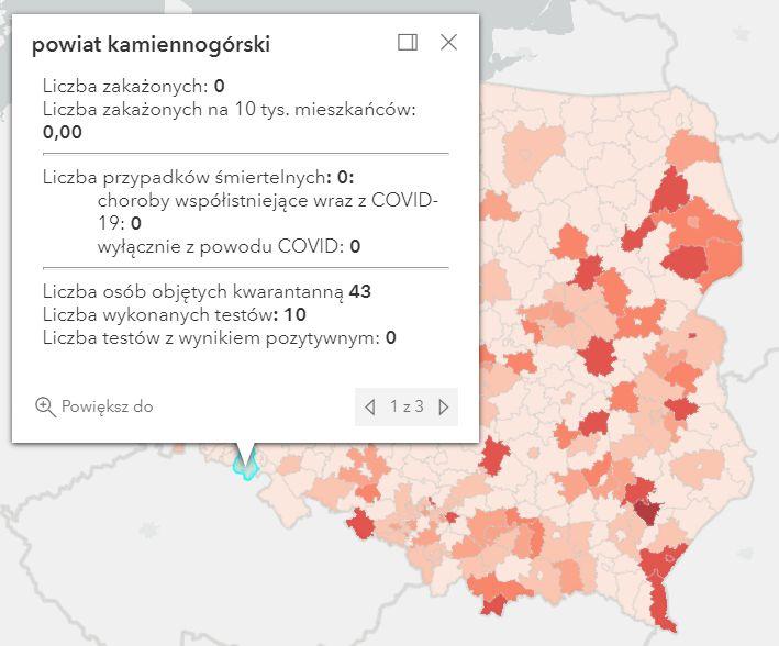 Koronawirus - statystyka - powiat kamiennogórski - 5.9.2021. 