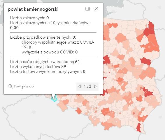 Koronawirus - statystyka - powiat kamiennogórski - 31.8.2021.