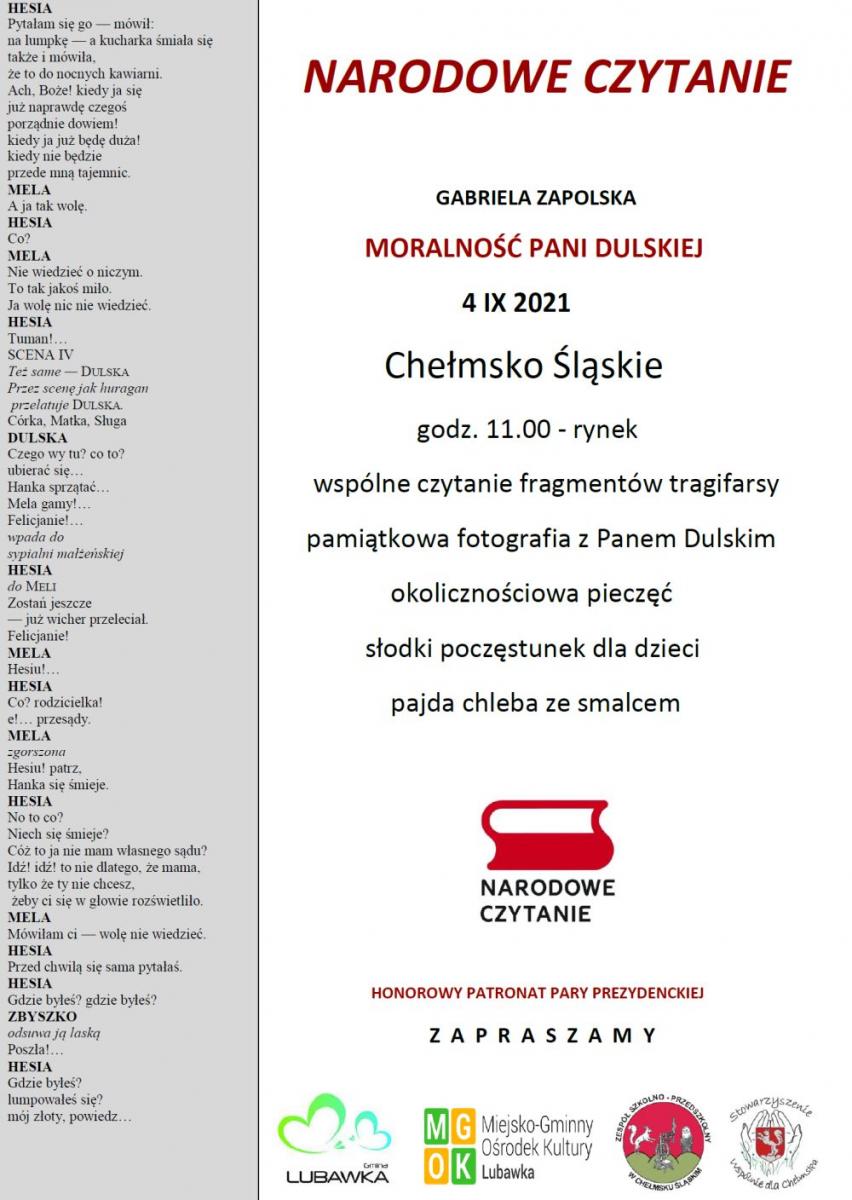 Narodowe Czytanie - Chełmsko Śląskie