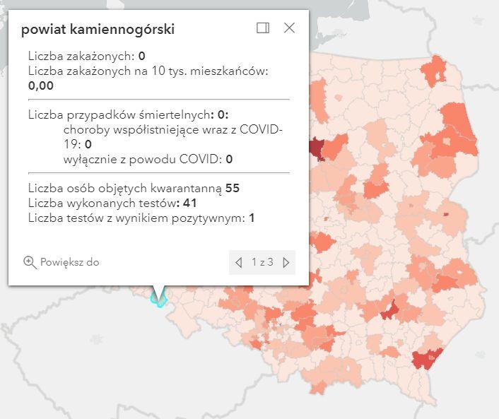 Koronawirus - statystyka - powiat kamiennogórski - 28.8.2021.