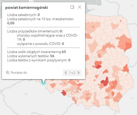 Koronawirus - statystyka - powiat kamiennogórski - 26.8.2021.