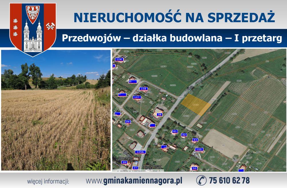 OGŁOSZENIE - działka Przedwojów - I przetarg ustny