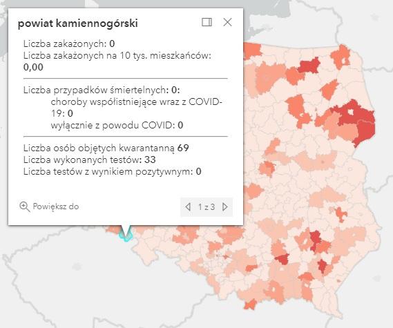 Koronawirus - statystyka - powiat kamiennogórski - 25.8.2021.