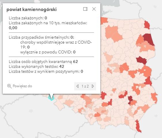 Koronawirus - statystyka - powiat kamiennogórski - 17.8.2021.