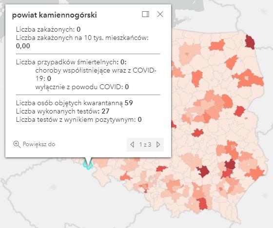 Koronawirus - statystyka - powiat kamiennogórski - 12.8.2021.