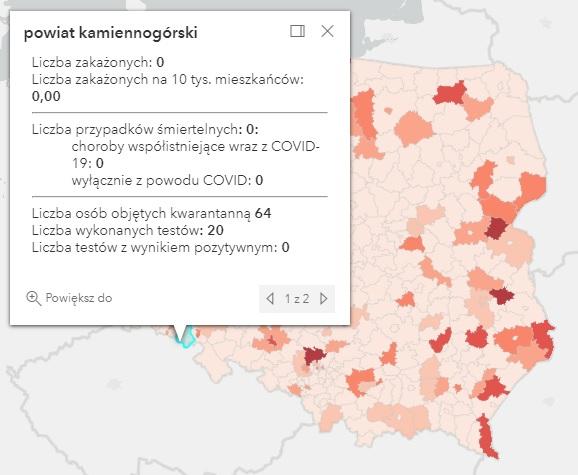 Koronawirus - statystyka - powiat kamiennogórski - 11.8.2021.
