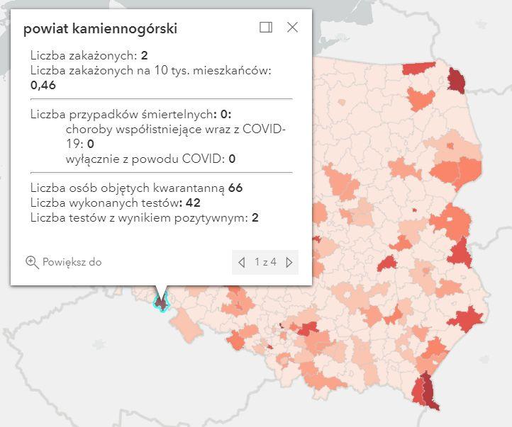 Koronawirus - statystyka - powiat kamiennogórski - 7.8.2021.