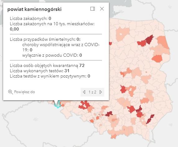Koronawirus - statystyka - powiat kamiennogórski - 6.8.2021.