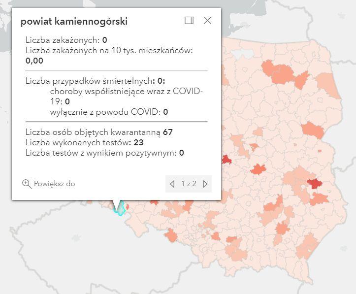 Koronawirus - statystyka - powiat kamiennogórski - 31.7.2021.