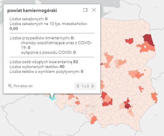 Koronawirus - statystyka - powiat kamiennogórski - 15.7.2021.