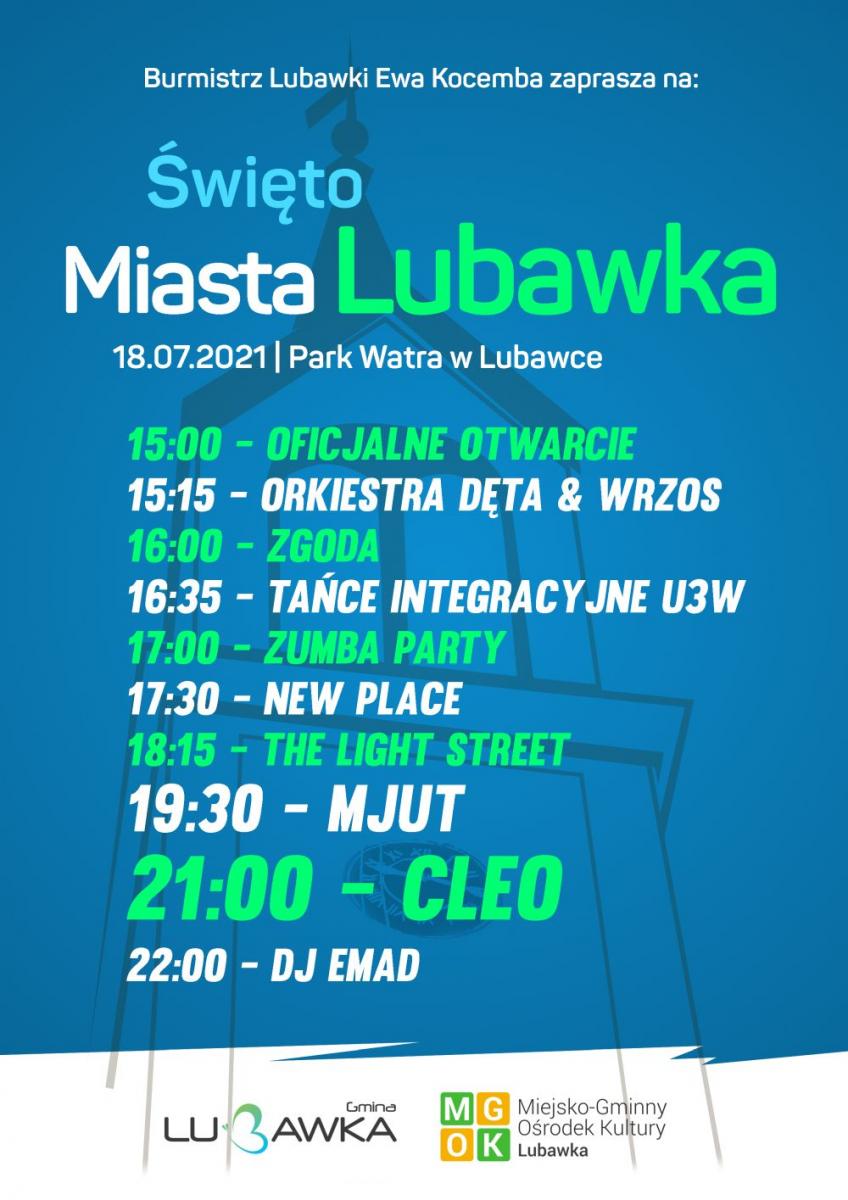 Święto Lubawki - plan godzinowy