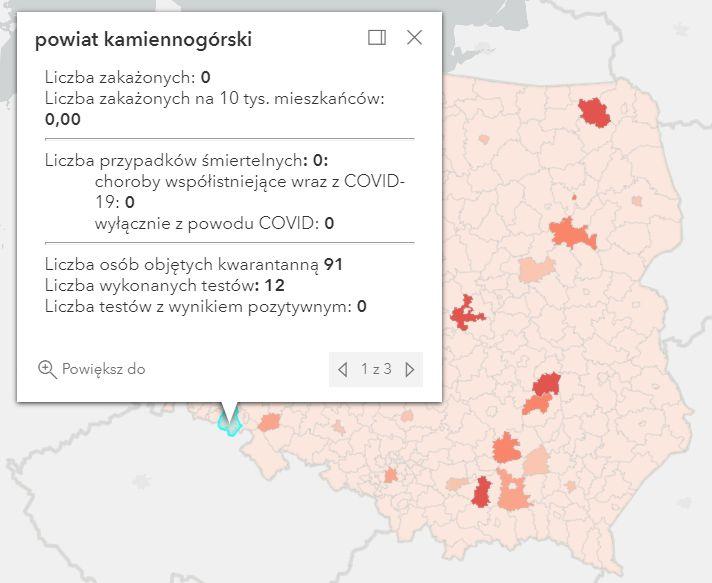 Koronawirus - statystyka - powiat kamiennogórski - 12.7.2021.