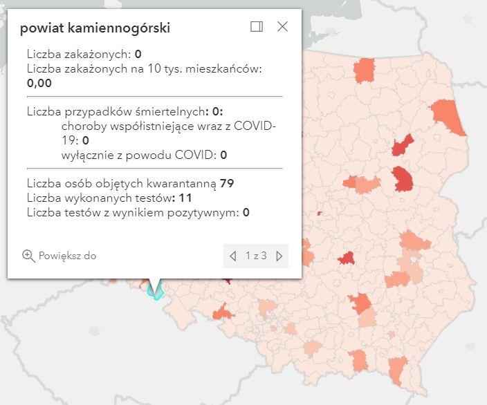 Koronawirus - statystyka - powiat kamiennogórski - 11.7.2021.