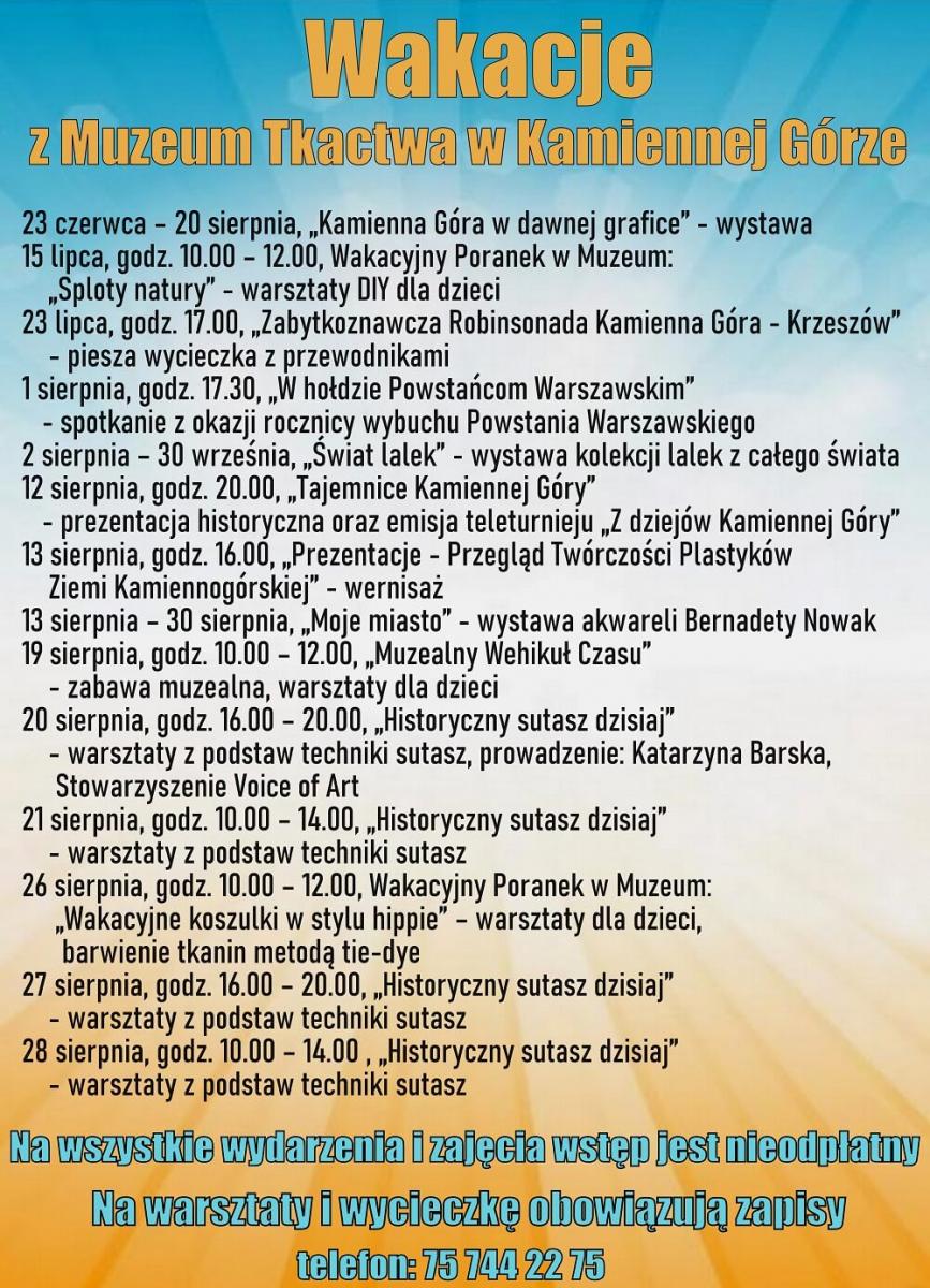 Wakacyjna propozycja muzeum