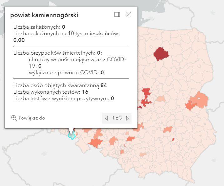 Koronawirus - statystyka - powiat kamiennogórski - 4.7.2021.