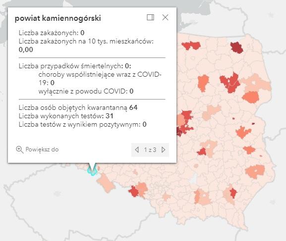 Koronawirus - statystyka - powiat kamiennogórski - 30.6.2021.