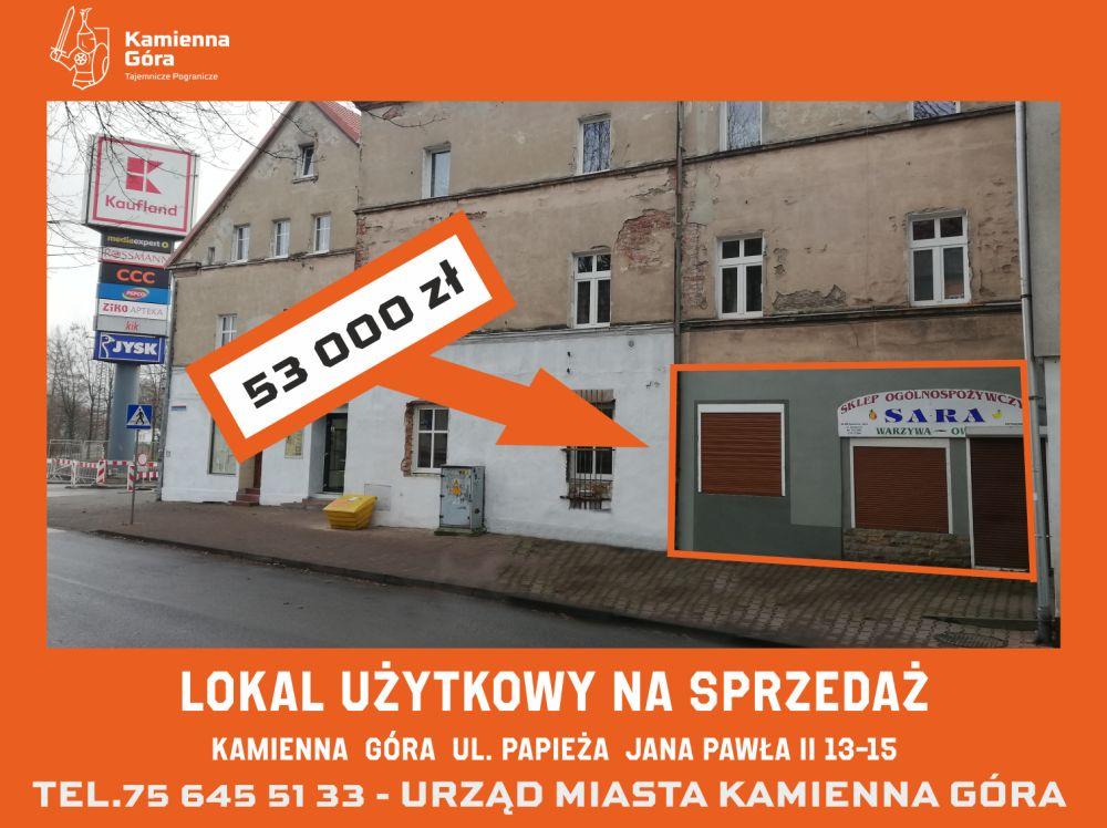 Ogłoszenie - lokal użytkowy ul. Papieża Jana Pawła II - III przetarg