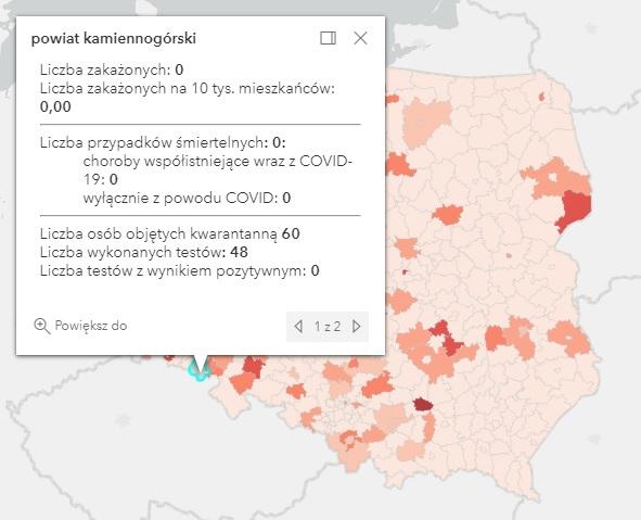 Koronawirus - statystyka - powiat kamiennogórski - 29.6.2021.