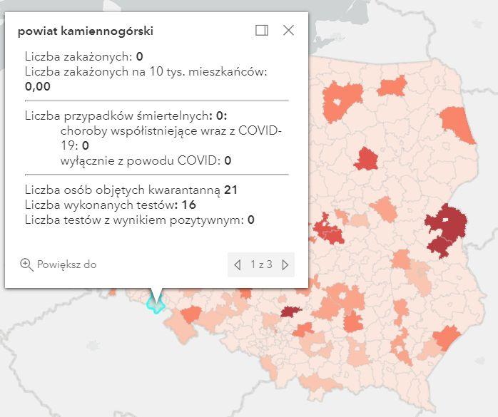 Koronawirus - statystyka - powiat kamiennogórski - 26.6.2021.