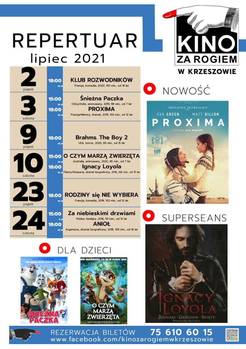 Kino za Rogiem zaprasza - lipiec 2021