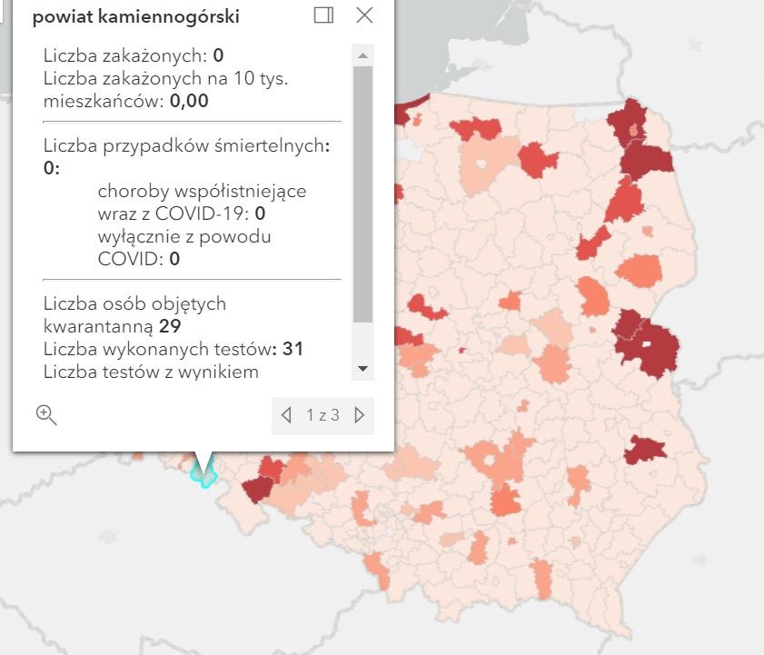 Koronawirus - statystyka - powiat kamiennogórski - 24.6.2021.