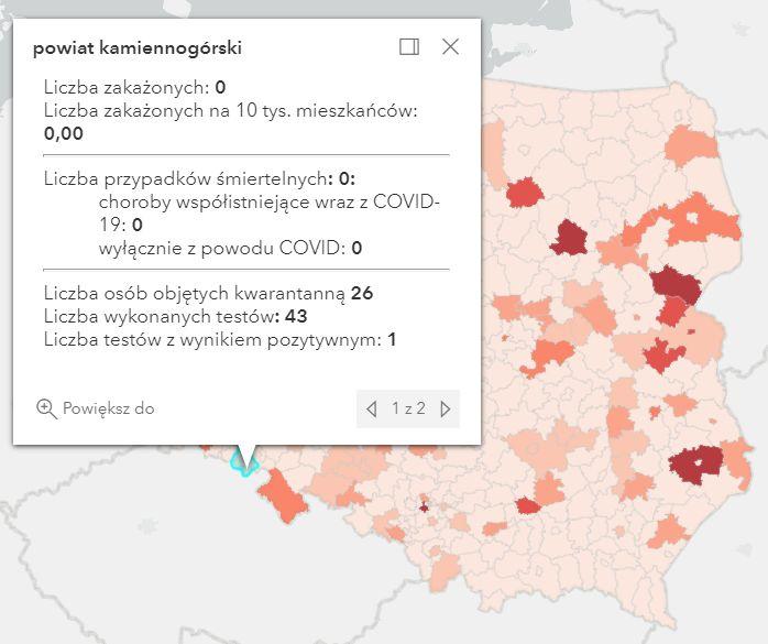 Koronawirus - statystyka - powiat kamiennogórski - 19.6.2021.
