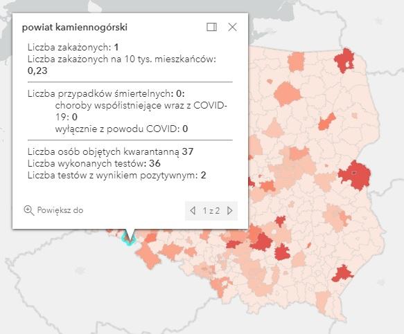 Koronawirus - statystyka - powiat kamiennogórski - 17.6.2021.