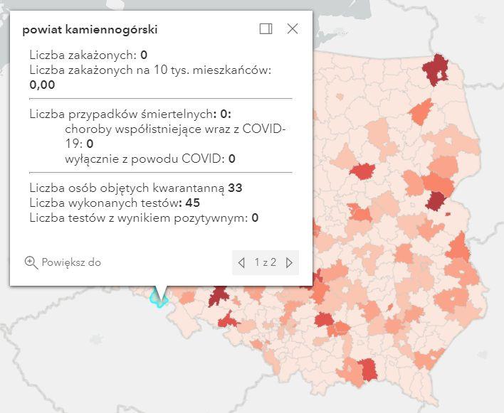 Koronawirus - statystyka - powiat kamiennogórski - 16.6.2021.