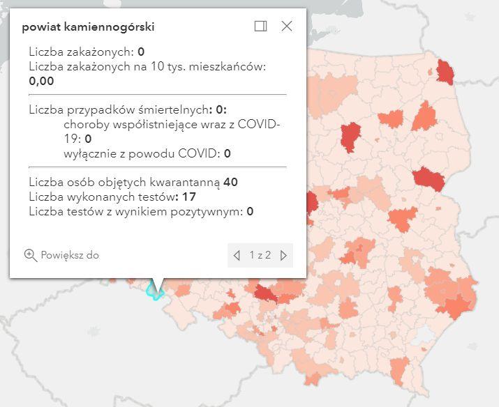 Koronawirus - statystyka - powiat kamiennogórski - 13.6.2021.