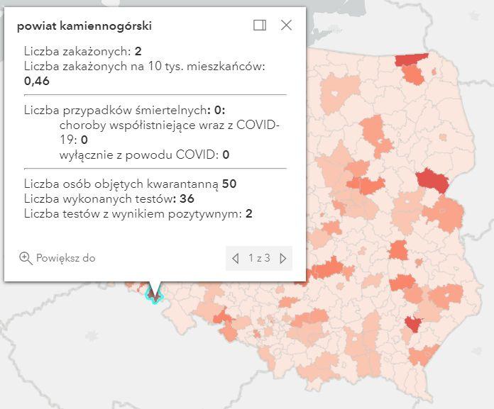 Koronawirus - statystyka - powiat kamiennogórski - 12.6.2021.
