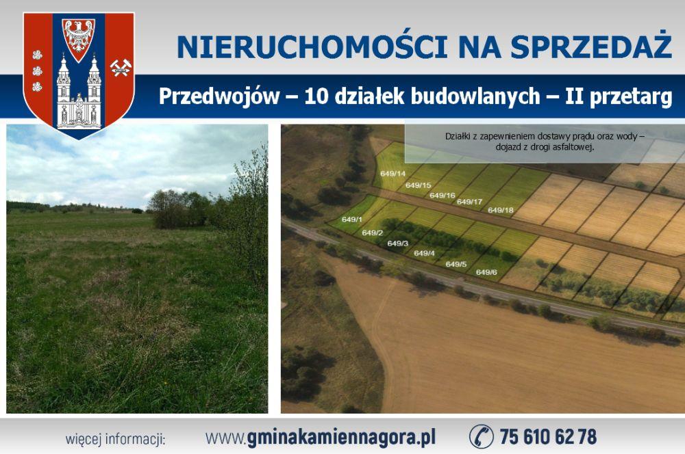 OGŁOSZENIE ? działki Przedwojów ? II przetarg