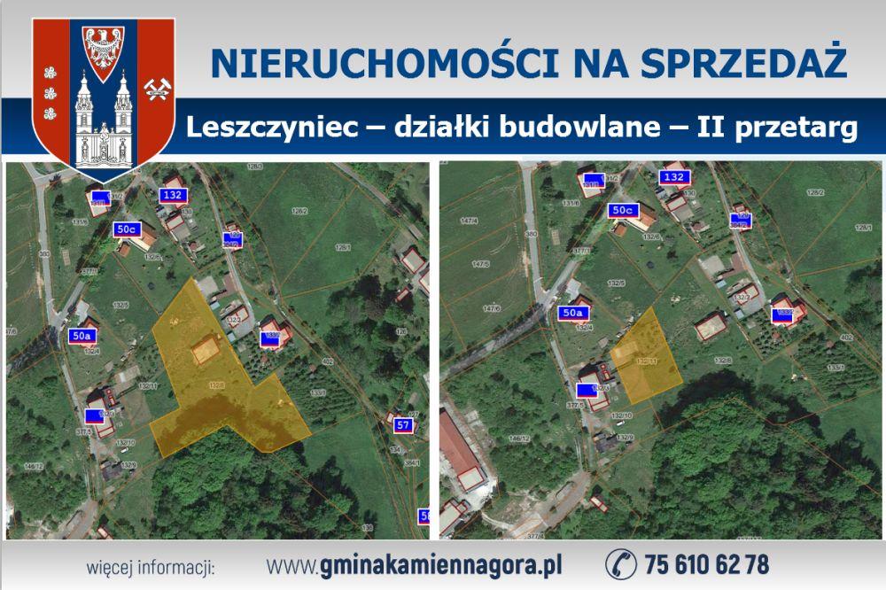 OGŁOSZENIE ? działki Leszczyniec ? II przetarg