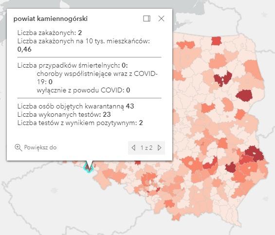 Koronawirus - statystyka - powiat kamiennogórski - 10.6.2021.