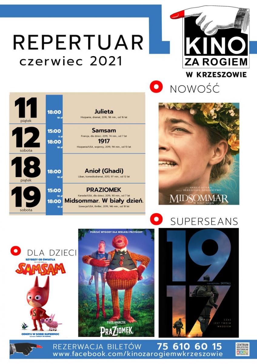 Kino za Rogiem zaprasza - czerwiec 2021