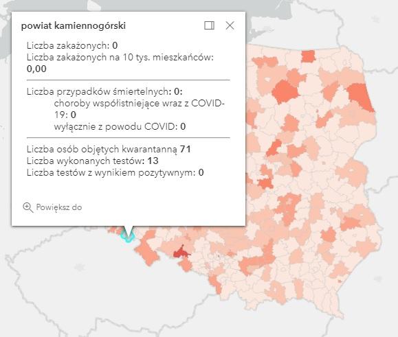 Koronawirus - statystyka - powiat kamiennogórski - 31.5.2021.