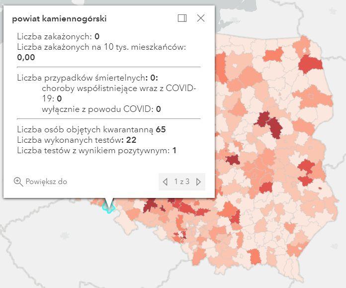 Koronawirus - statystyka - powiat kamiennogórski - 30.5.2021.