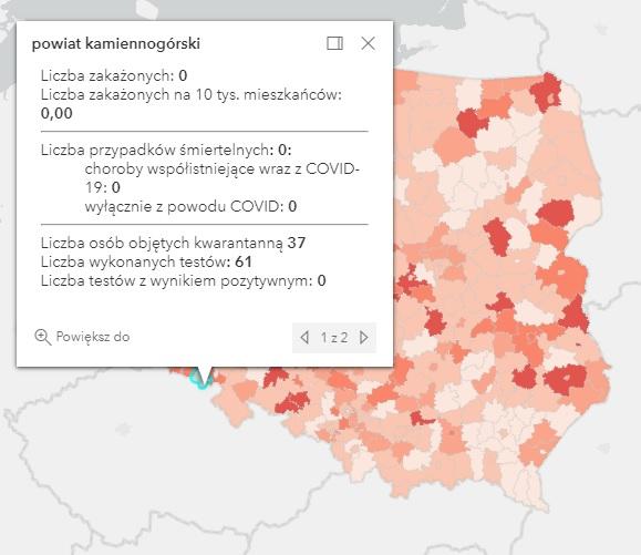 Koronawirus - statystyka - powiat kamiennogórski - 27.5.2021.