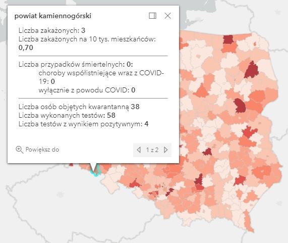 Koronawirus - statystyka - powiat kamiennogórski - 26.5.2021.