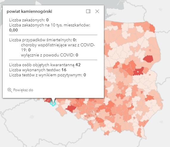 Koronawirus - statystyka - powiat kamiennogórski - 17.5.2021.