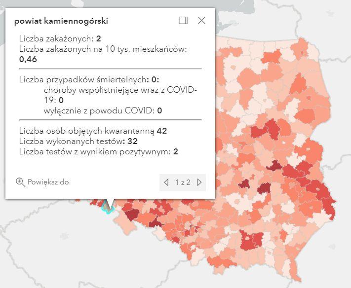 Koronawirus - statystyka - powiat kamiennogórski - 16.5.2021.