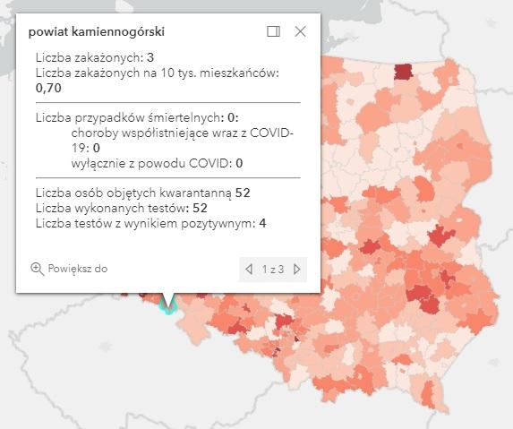 Koronawirus - statystyka - powiat kamiennogórski - 14.5.2021.