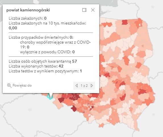 Koronawirus - statystyka - powiat kamiennogórski - 13.5.2021.
