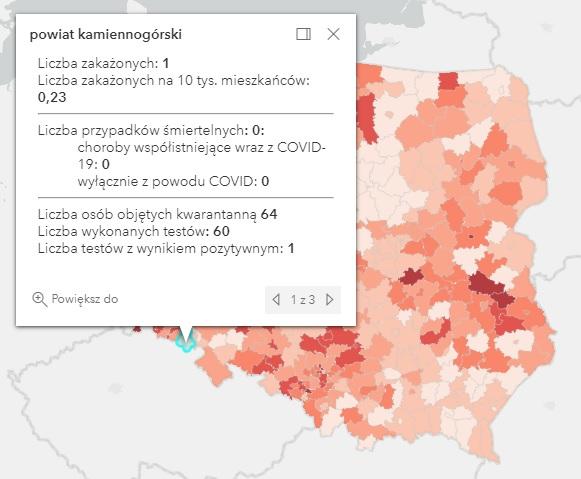 Koronawirus - statystyka - powiat kamiennogórski - 12.5.2021.
