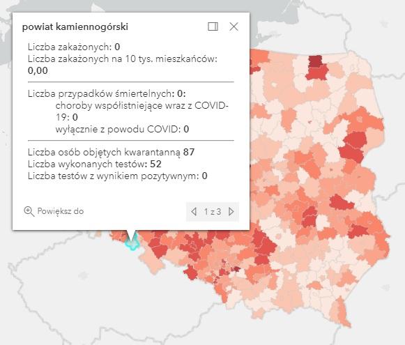 Koronawirus - statystyka - powiat kamiennogórski - 7.5.2021.