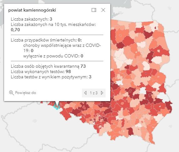 Koronawirus - statystyka - powiat kamiennogórski - 5.5.2021.