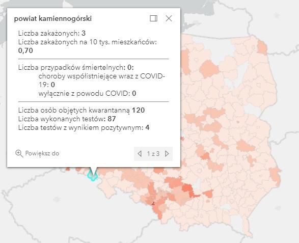 Koronawirus - statystyka - powiat kamiennogórski - 28.4.2021.