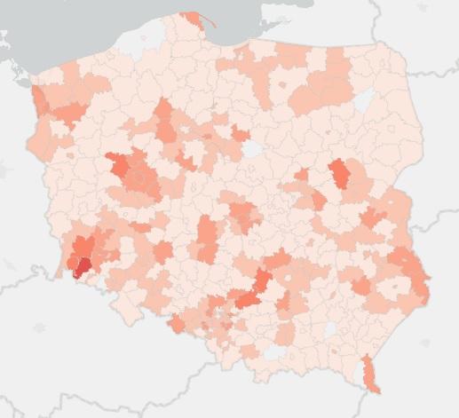 Koronawirus - statystyka - powiat kamiennogórski - 20.4.2021.