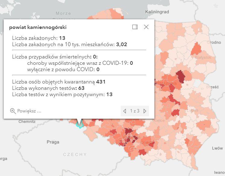 Koronawirus - statystyka - powiat kamiennogórski - 11.4.2021.